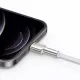 Дата кабель USB 2.0 AM to Lightning 1.0m Cafule Series Metal 2.4A White Baseus (CALJK-A02)