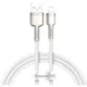 Дата кабель USB 2.0 AM to Lightning 1.0m Cafule Series Metal 2.4A White Baseus (CALJK-A02)