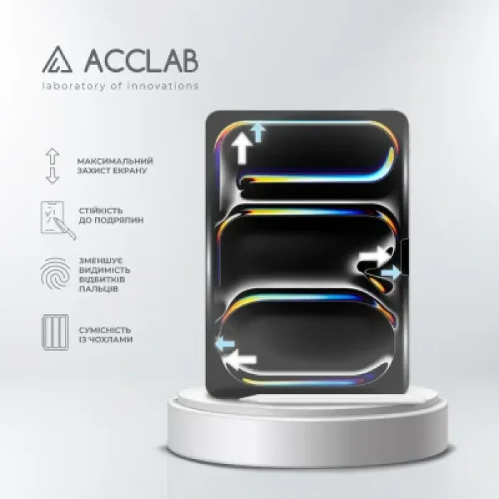 Скло захисне ACCLAB Full Glue Apple iPad Pro 11 (2024) (1283126593697)