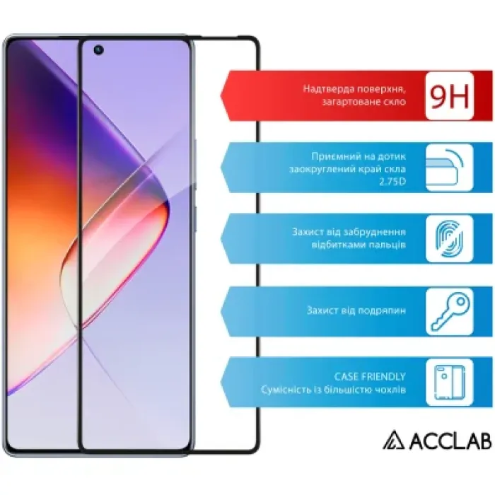 Скло захисне ACCLAB Full Glue Infinix Note 40 4G Black (1283126594885)