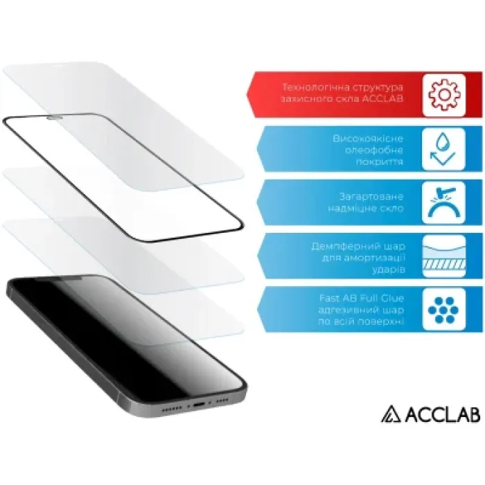 Скло захисне ACCLAB Full Glue Oppo A38 5G Black (1283126582462)