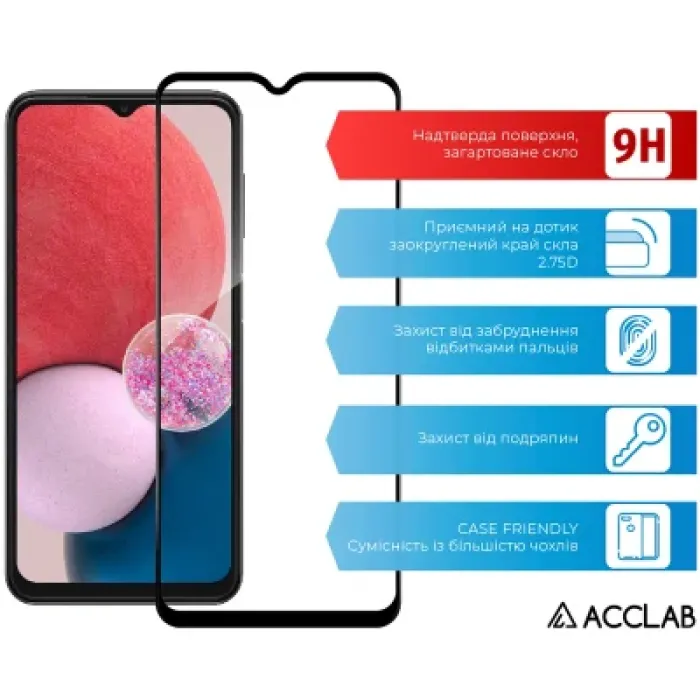 Скло захисне ACCLAB Full Glue Samsung A13 4G Black (1283126524219)