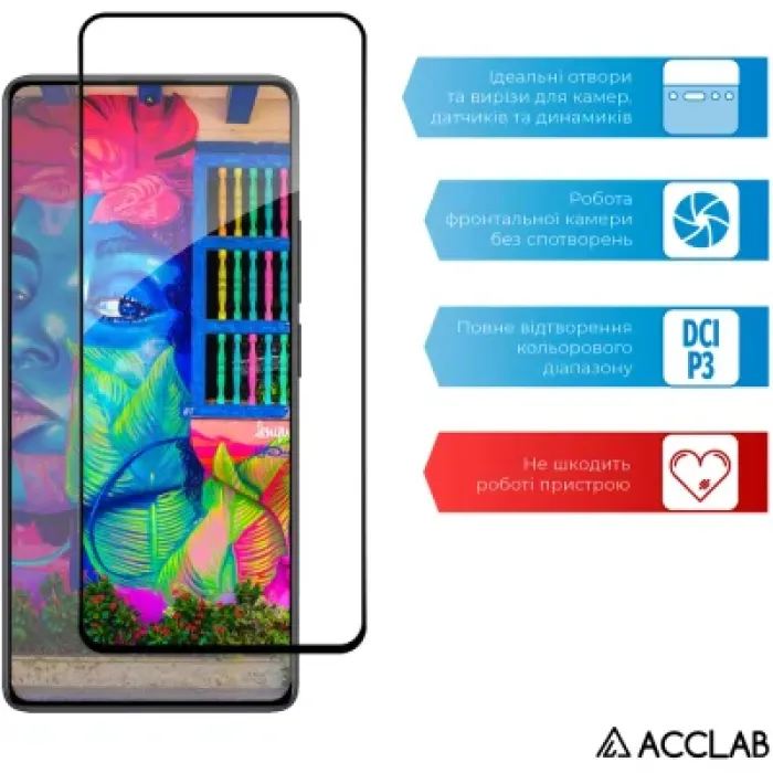 Скло захисне ACCLAB Full Glue Xiaomi Redmi Note 13 Pro 4G Black (1283126583780)