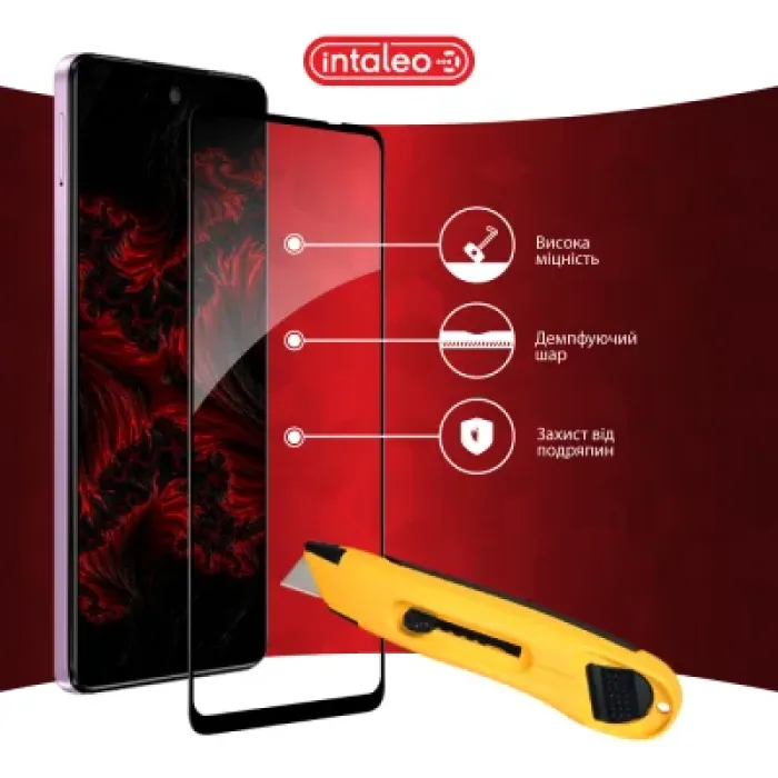 Скло захисне Intaleo Full Glue MOTO E14 Black (1283126597718)