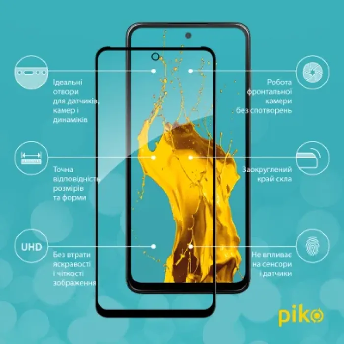 Скло захисне Piko Full Glue MOTO G13/G23/G53 Black (1283126567322)