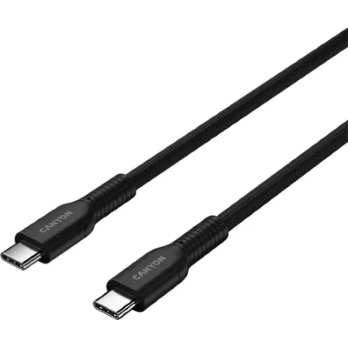 Дата кабель USB-C to USB-C 1.0m OnWire 60CL C-C 60W COLOR Braided 1m Black Canyon (CND-CCAP60AB10B)