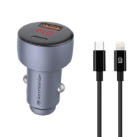 Зарядное устройство Armorstandart AR-C43 Type-C PD30W + USB QC 3.0 Grey + cable Lightning (ARM82462)