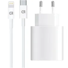 Зарядний пристрій Armorstandart AMHJ83 20W USB-C White + cable USB-C to Lightning (ARM77724)