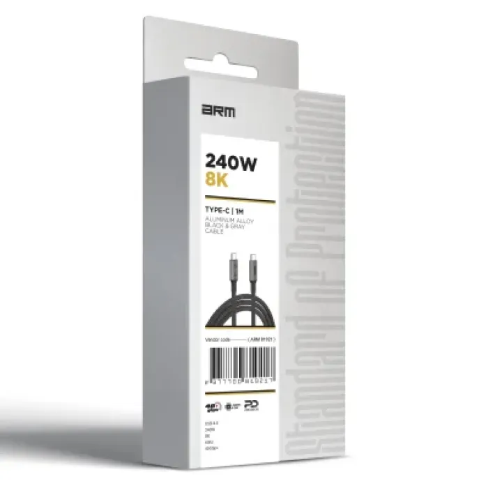 Дата кабель USB-C to USB-C 1.0m USB4 40Gbps 240W 8K60Hz black Armorstandart (ARM81921)