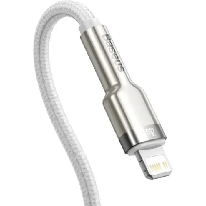 Дата кабель USB-C to Lightning 1.0m Cafule Metal PD 20W white Baseus (CATLJK-A02)