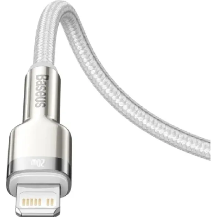 Дата кабель USB-C to Lightning 1.0m Cafule Metal PD 20W white Baseus (CATLJK-A02)