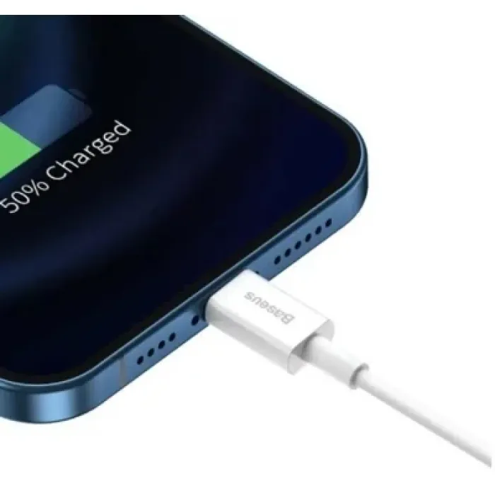 Дата кабель USB 2.0 AM to Lightning 2.0m Superior Fast Charging 2.4A white Baseus (CALYS-C02)
