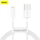 Дата кабель USB 2.0 AM to Lightning 2.0m Superior Fast Charging 2.4A white Baseus (CALYS-C02)