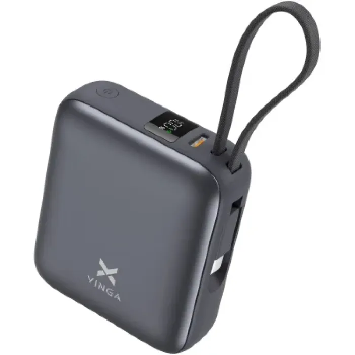 Батарея універсальна Vinga 10000 mAh 35W Display Cable (VPBB1035C)