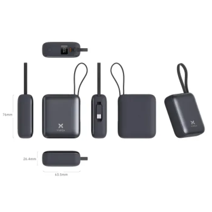 Батарея універсальна Vinga 10000 mAh 35W Display Cable (VPBB1035C)