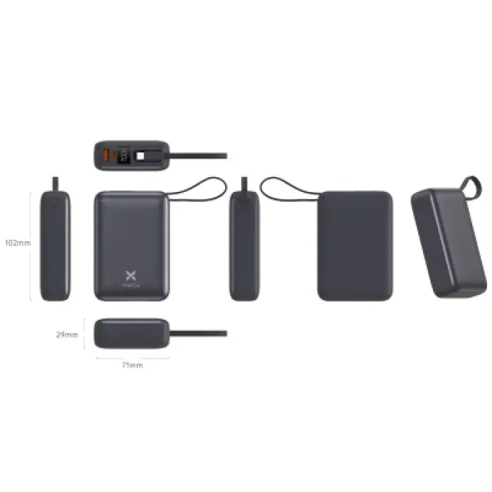 Батарея універсальна Vinga 20000 mAh 45W Display Cable (VPBB2045C)