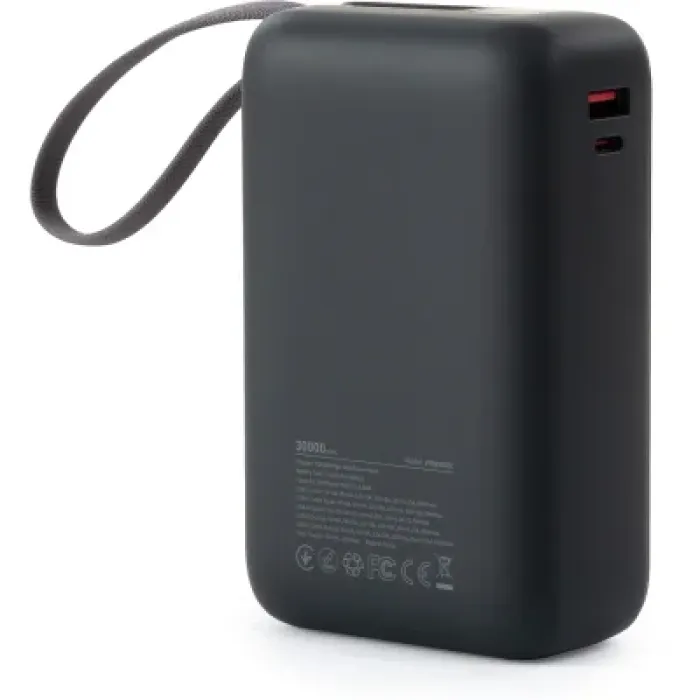 Батарея універсальна Vinga 30000 mAh 65W Display Cable (VPBB3065C)