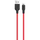 Дата кабель USB 2.0 AM to Lightning 1.0m 2A silicone X21 black+red HOCO (6957531071372)