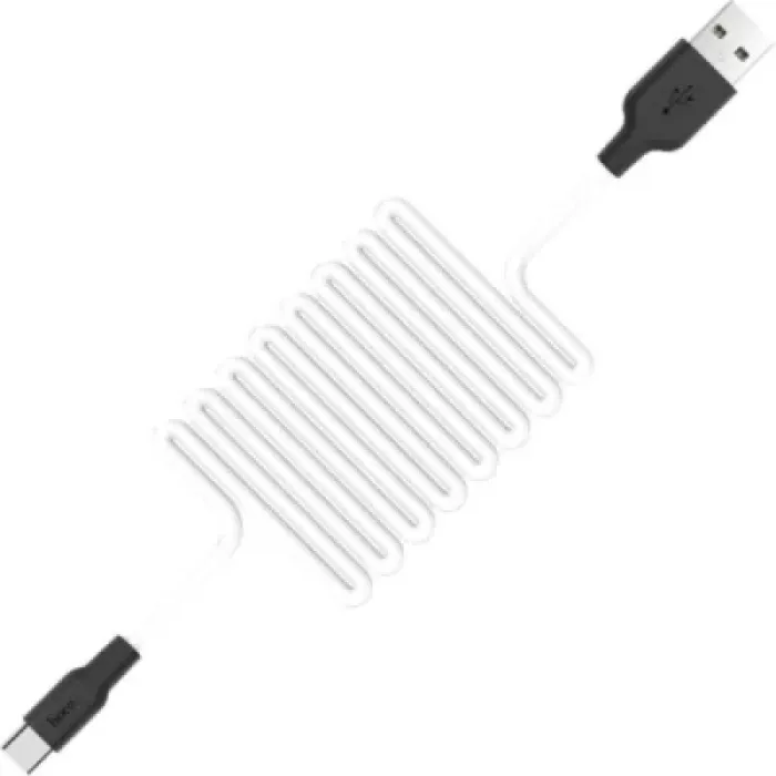 Дата кабель USB 2.0 AM to USB-C 1.0m 2A silicone X21 black+white HOCO (6957531071402)