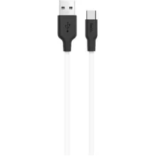 Дата кабель USB 2.0 AM to USB-C 1.0m 2A silicone X21 black+white HOCO (6957531071402)