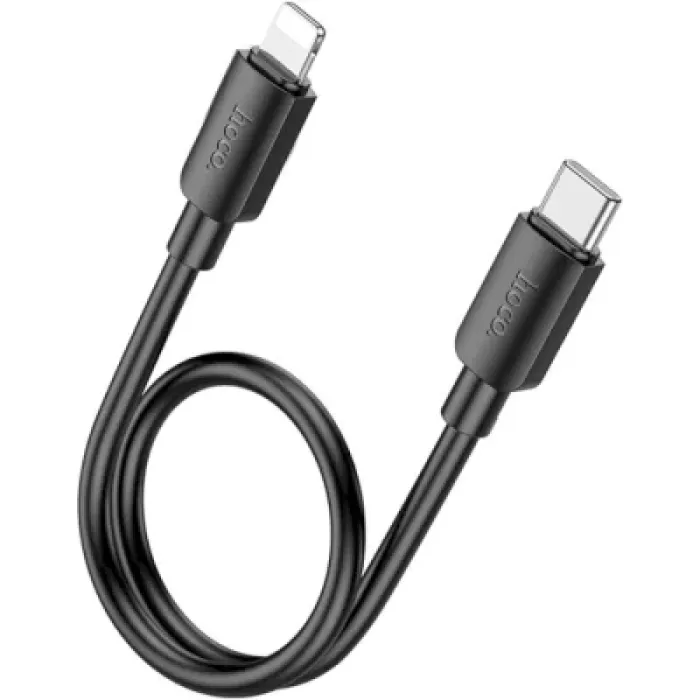 Дата кабель USB-C to Lightning 0.25m Hyper PD X96 black HOCO (6942007609364)