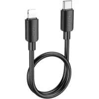 Дата кабель USB-C to Lightning 0.25m Hyper PD X96 black HOCO (6942007609364)