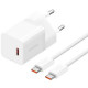 Зарядний пристрій Baseus GaN5 Fast Charger USB-C 30W + Cable 1.0m Type-C 100W white (P10110902213-00)