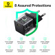 Зарядний пристрій Baseus Palm Fast Charger 1C 20W + Cable 1.0m Type-C 60W black (P10111602113-01)