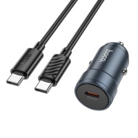 Зарядное устройство HOCO HOCO Z57 Glorious single-port USB-C PD30W + cable USB-C Metal Gray (6942007633086)