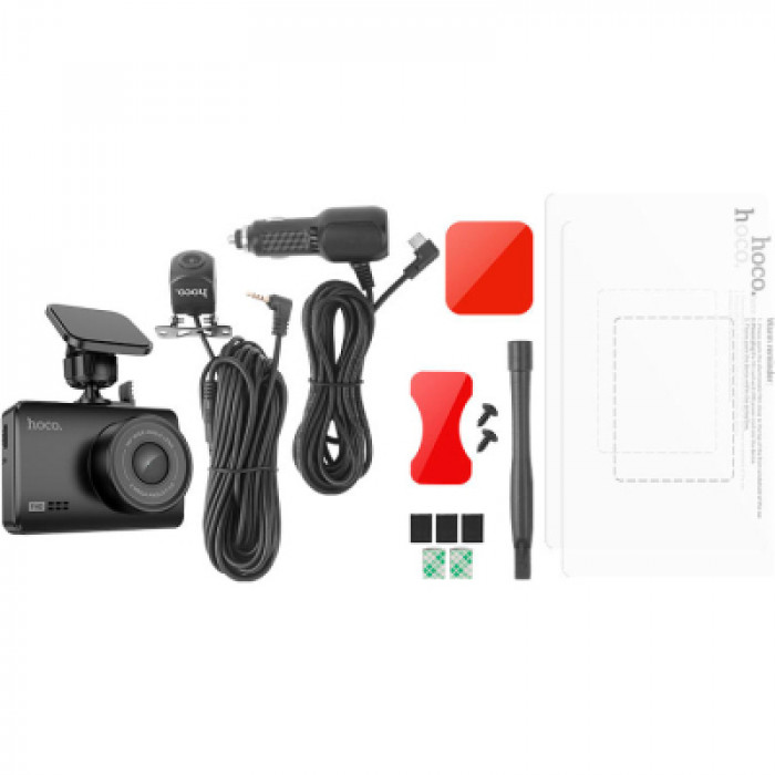 Видеорегистратор HOCO DV3 Driving recorder with display dual-channel Black (6942007608183)