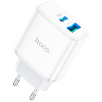 Зарядное устройство HOCO C105A Stage 1xUSB-C PD20W + 1xUSB QC3.0 White (6931474782946)