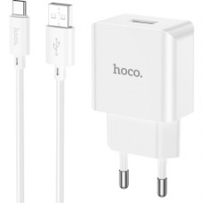 Зарядний пристрій HOCO C106A Leisure USB + cable USB to USB-C 10.5W White (6931474783912)