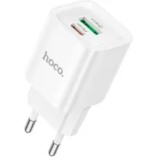 Зарядний пристрій HOCO C147A Charm 1xUSB-C PD20W + 1xUSB QC3.0 White (6942007630276)