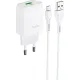 Зарядний пристрій HOCO C72Q Glorious USB QC3.0 + cable USB to Micro 5P 18W White (6931474732538)