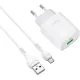 Зарядний пристрій HOCO C72Q Glorious USB QC3.0 + cable USB to Micro 5P 18W White (6931474732538)