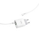 Зарядний пристрій HOCO C80A Rapido 1xUSB-C PD20W + 1xUSB QC3.0 + cable USB-C to USB-C White (6931474740533)