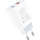 Зарядний пристрій HOCO C97A 1xUSB-C PD20W + 1xUSB QC3.0 White (6931474766076)