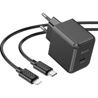 Зарядное устройство HOCO CS13A Ocean USB-C PD20W + cable USB-C to Lightning Black (6942007603829)