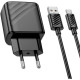 Зарядний пристрій HOCO CS21A Rich USB QC3.0 + cable USB to USB-C Black (6942007609906)