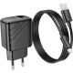 Зарядний пристрій HOCO CS21A Rich USB QC3.0 + cable USB to Micro 5P Black (6942007609890)