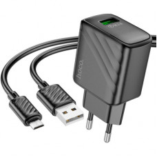 Зарядний пристрій HOCO CS21A Rich USB QC3.0 + cable USB to Micro 5P Black (6942007609890)