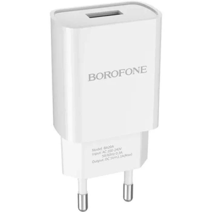 Зарядний пристрій BOROFONE BA20A Sharp USB 10.5W White (6931474700681)