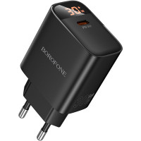 Зарядное устройство BOROFONE BA97A Ilustre USB-C PD30W digital display Black (6941991120480)