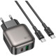 Зарядний пристрій BOROFONE BAS54A Absolute 1xUSB-C PD20W + 1xUSB QC3.0 + cable USB-C to USB-C Black (6941991116223)