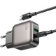 Зарядний пристрій BOROFONE BAS54A Absolute 1xUSB-C PD20W + 1xUSB QC3.0 + cable USB-C to USB-C Black (6941991116223)
