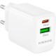 Зарядний пристрій BOROFONE BN27 Fuente 1xUSB-C PD20W + 1xUSB QC3.0 White (6941991120268)