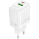 Зарядний пристрій BOROFONE BN27 Fuente 1xUSB-C PD20W + 1xUSB QC3.0 White (6941991120268)