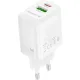 Зарядний пристрій BOROFONE BN27 Fuente 1xUSB-C PD20W + 1xUSB QC3.0 White (6941991120268)