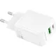 Зарядний пристрій BOROFONE BN27 Fuente 1xUSB-C PD20W + 1xUSB QC3.0 White (6941991120268)