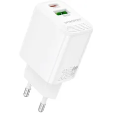 Зарядний пристрій BOROFONE BN27 Fuente 1xUSB-C PD20W + 1xUSB QC3.0 White (6941991120268)
